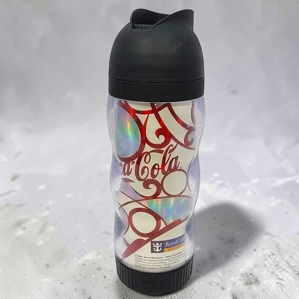 2008‎ Royal Caribbean Coca-Cola Souvenir Travel Mug Tumbler Holographic Red New
